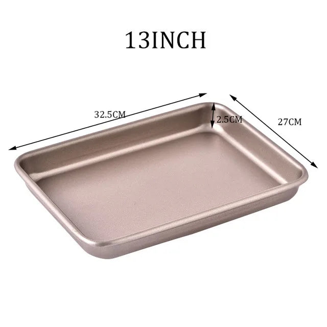 Deep Baking Pan Rectangular Non Stick Carbon Steel Bakeware Biscuit Bread Loaf kit