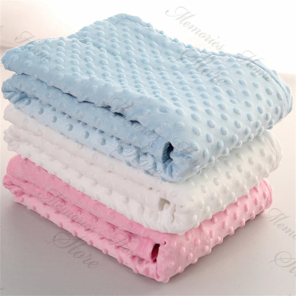 Embroidery Personalized Name with Star Baby or Plain Soft Cotton Newborn Baby Blanket