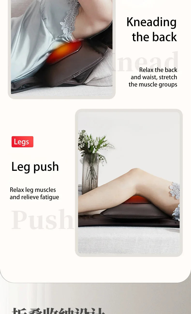 JINKAIRUI Full Body Electric Massage Mattress Multi-function Shoulder/Neck/Waist/Back Kneading Vibration Massage Pad with Heating