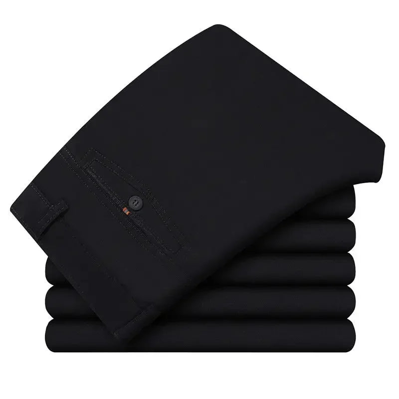 100% Cotton Summer Thin Suit Men's Casual Pants Thick Classic Stretch Trousers