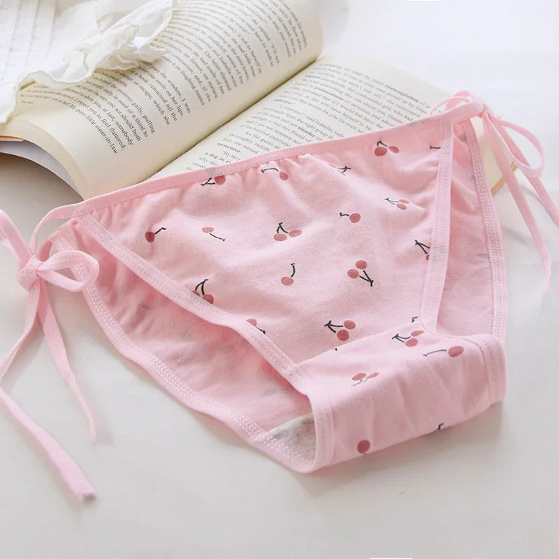 Women Funny Cotton Panties Hollow Out Seamless Briefs