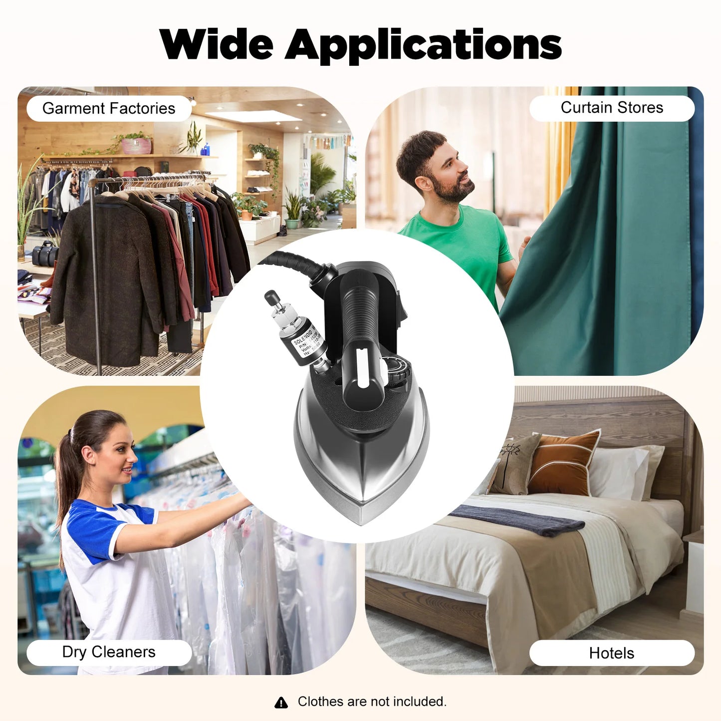 1200w Industrial Electric Iron 110v Us Plug 5-Gear Tank Steam Dry Ironing Suitable For Garment Factories Dry Cleaners Hotels