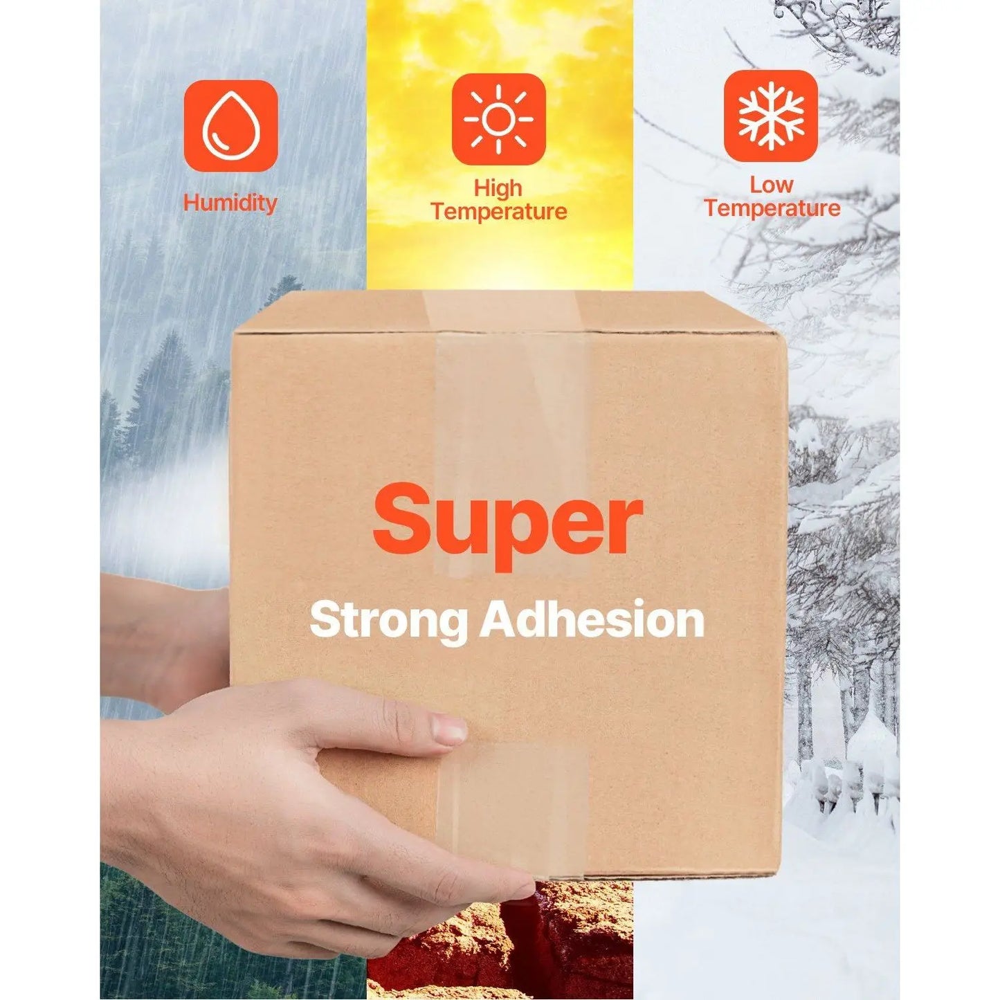 Clear Heavy-Duty 3-Inch Core Packing Tape 6 Rolls No Dispensers 2.7 Mil Thick Designed for Packaging