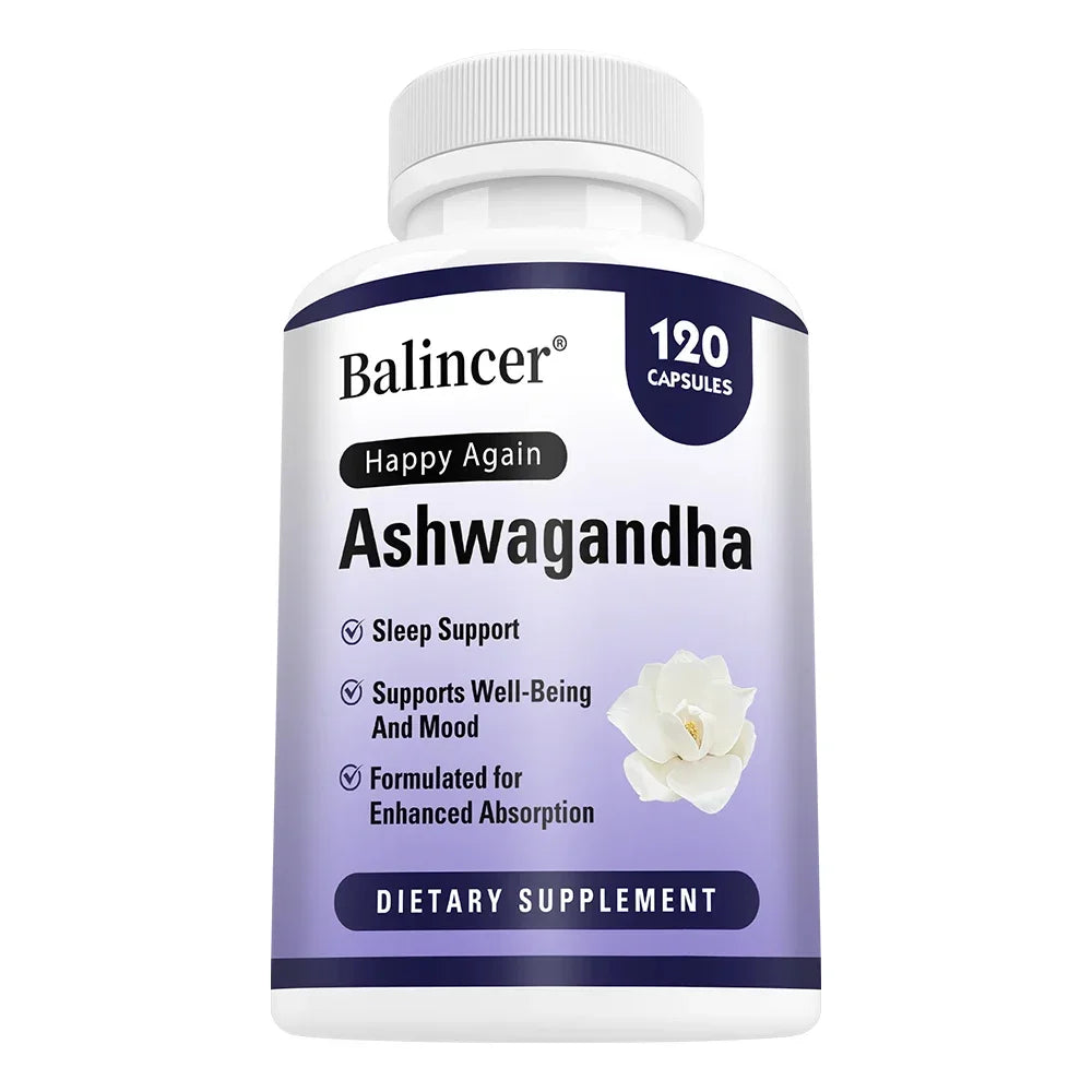 Ashwagandha Supplement-Improve Sleep Health,Antioxidant,Improve Concentration,Enhance Brain Power,Replenish Energy-120 Capsules