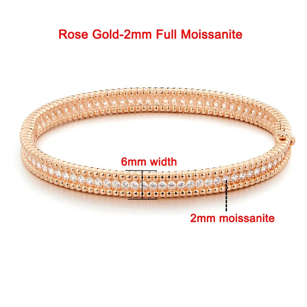 18K Gold Luxury Fine Jewelry Bangle For Women 925 Sterling Silver Plated