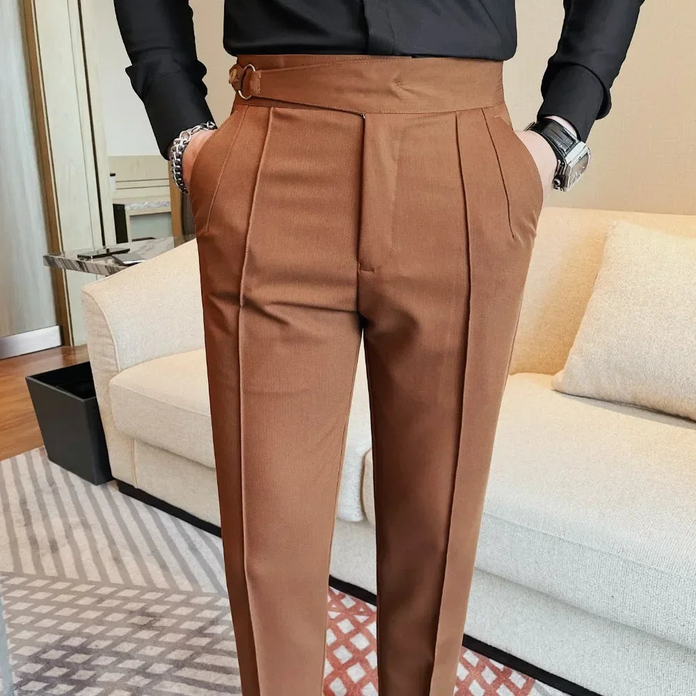 Men's High Waist Suit Pants