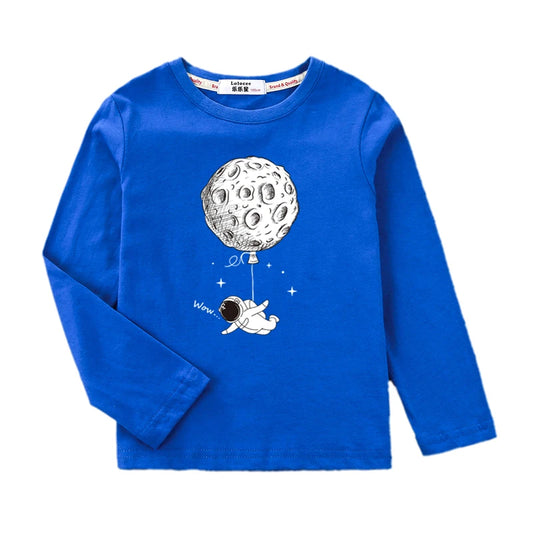 Boys Cotton Long Sleeved T-Shirt Spaceman