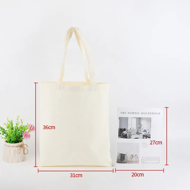 Bulk Wholesale 100pcs/Lot Reusable Cotton Bag Custom Canvas Shopping Tote Bags with Logo