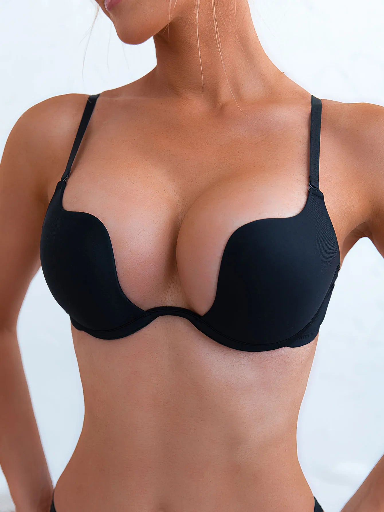 Sexy push-up bra U-shaped multi-wear bralette with invisible backless underwear underwire padded Lingerie