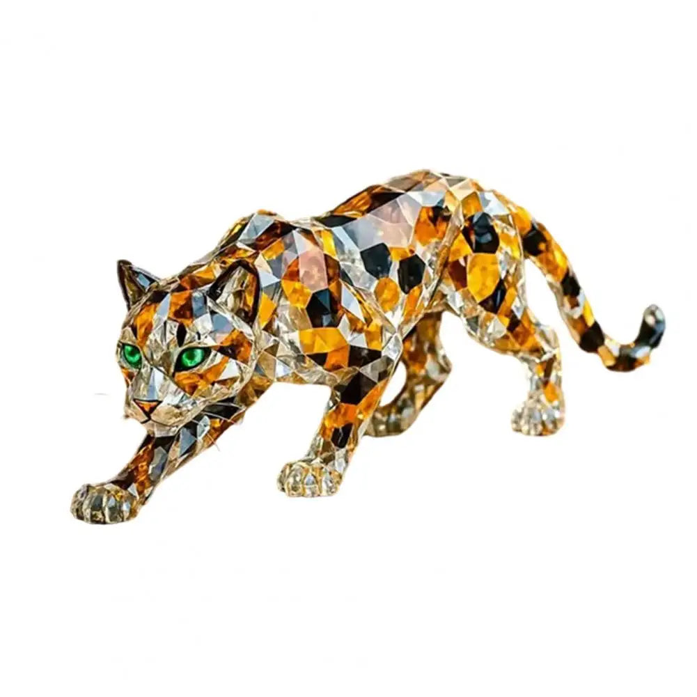Artificial Crystal Animal Sculpture Clear Glass Figurine Statues for Home Office Decoration Ornament
