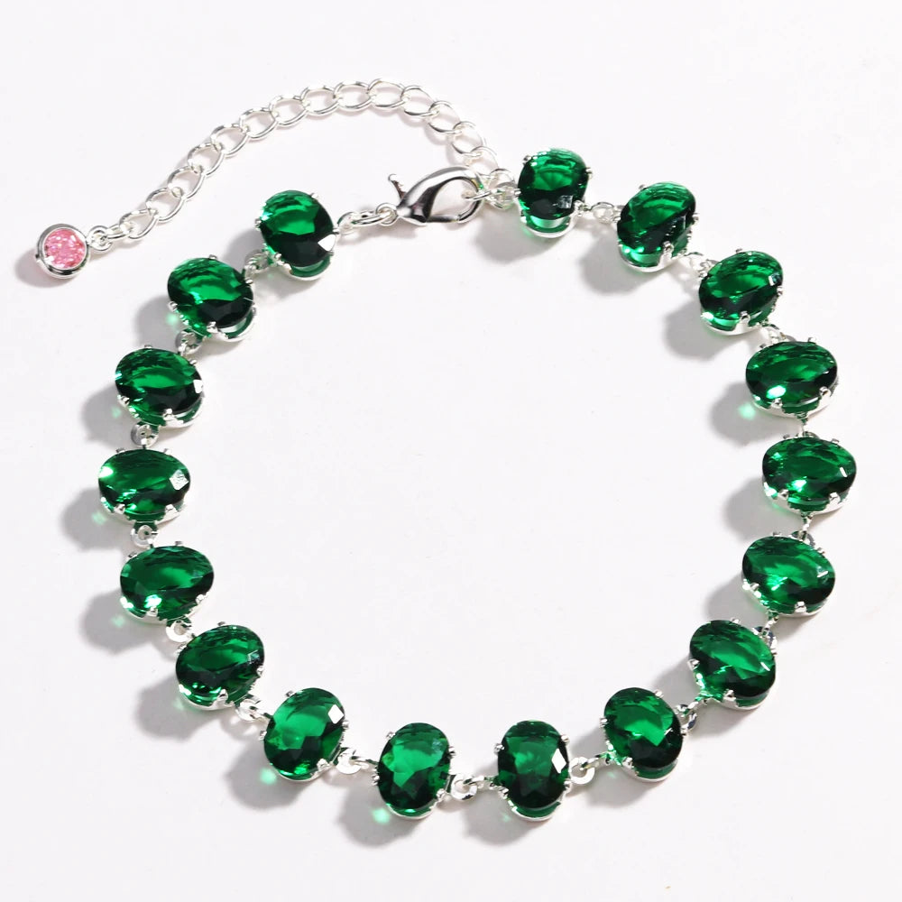 Mix Style Green Micro-inlaid Zircon Tennis Bracelet for Women 2025 New Men Bracelet Homme Jewelry Accessories Wholesale