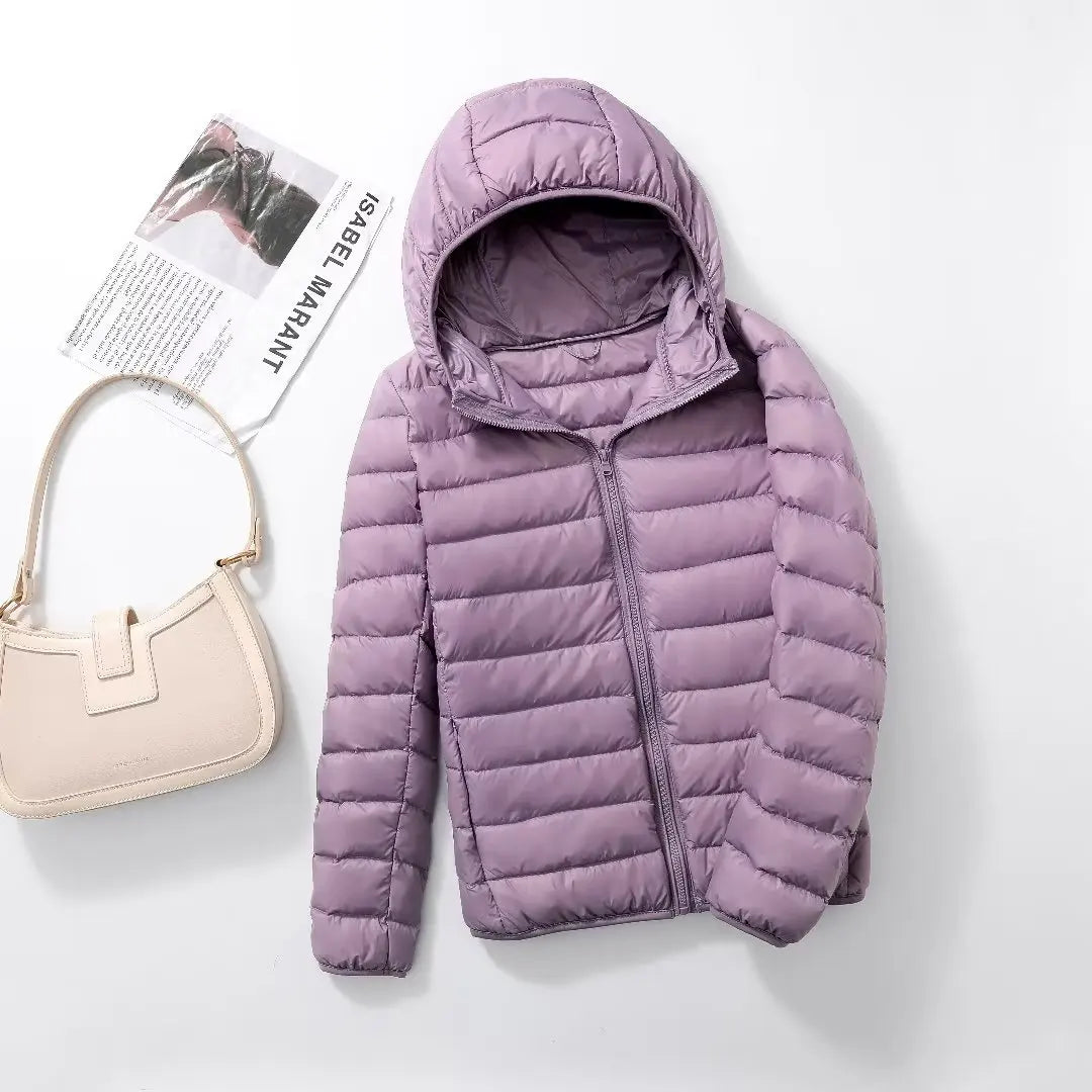 Women Ultra Lightweight Travel Packable Hooded Down Coats Plus Size 5XL 6XL 7XL