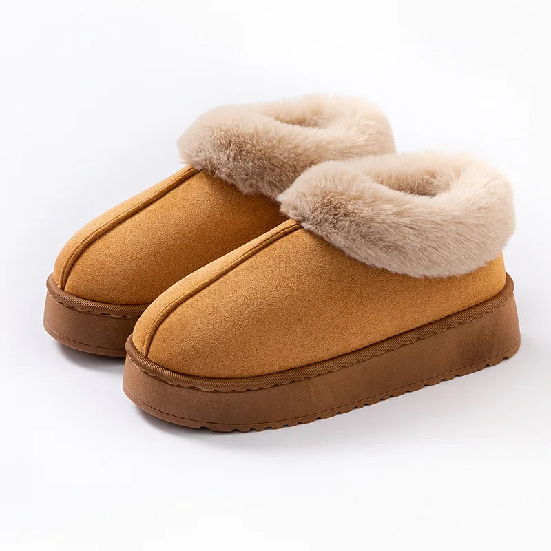 Women's Autumn Winter Cotton Slippers With Thick & Soft Soles Outdoor Indoor Wear, Comfortable Warm Anti-slip