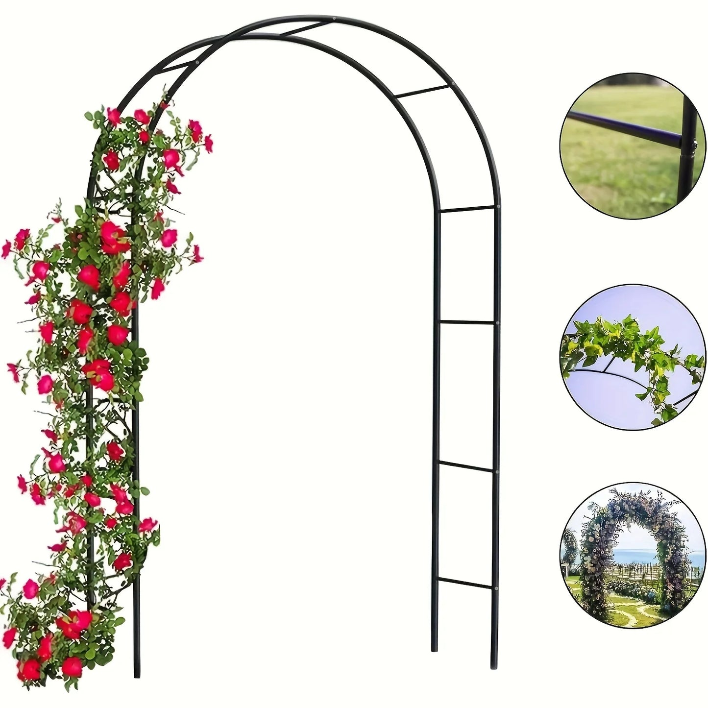 1pc Metal Garden Arch100Inch Large Heavy Duty Steel Frame Gothic Wedding Flower Stand Lawn Climbing Frame