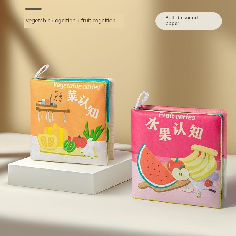 Baby Cloth Book Early Education Baby Tear-Proof Biteable Three-Dimensional Shredded Book 6 Months Cognitive Puzzle Sound Toy