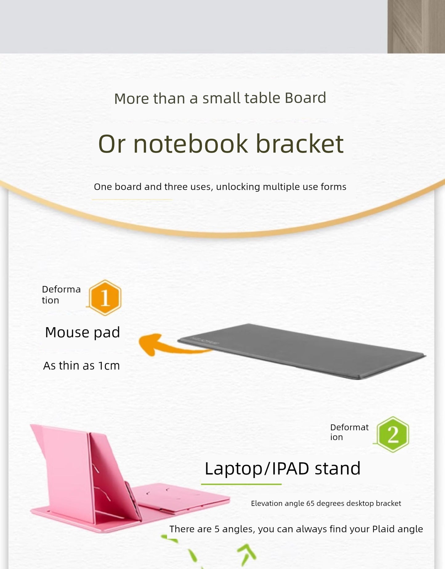 Lightweight Multi-Functional Tablet Folding Table