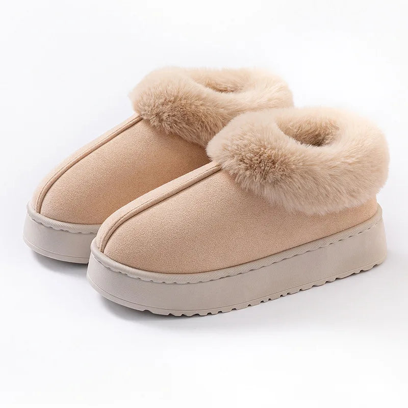 Women's Autumn Winter Cotton Slippers With Thick & Soft Soles Outdoor Indoor Wear, Comfortable Warm Anti-slip