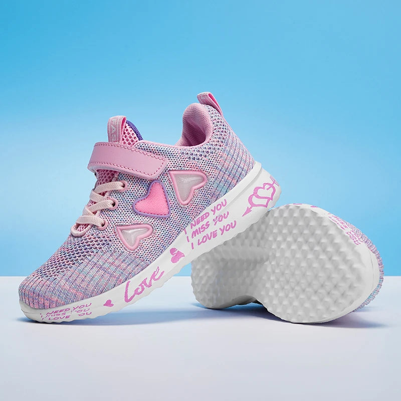 Cozy Knit Girls Ultra Breathable Lightweight Sneakers Spring & Summer
