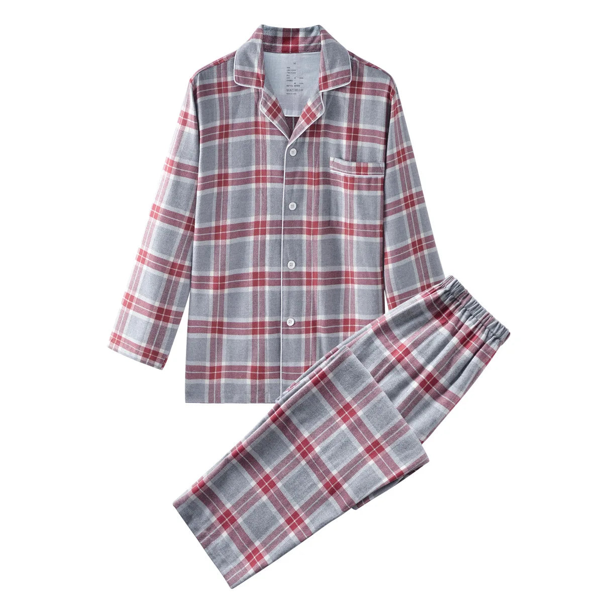 Cotton Flannel Plaid Men's & Women's High-quality Patterned Thick Pajamas for Autumn and Winter