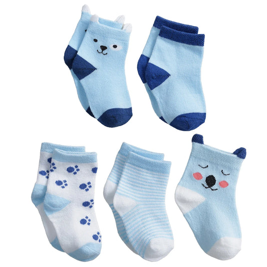 10 Pairs Baby Socks Newborn Boy Girls Infant Cute Cartoons Fashion Soft Cotton Short Socks For 0-3 Years