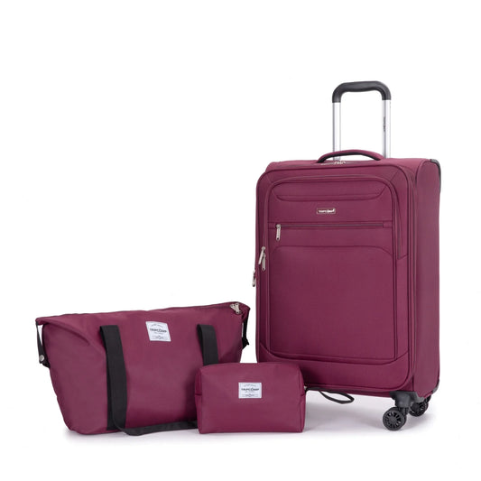 2 Piece Luggage Set Softside Expandable, Lightweight Carry on Suitcase with Double Spinner Wheels and Travel Duffle Bag