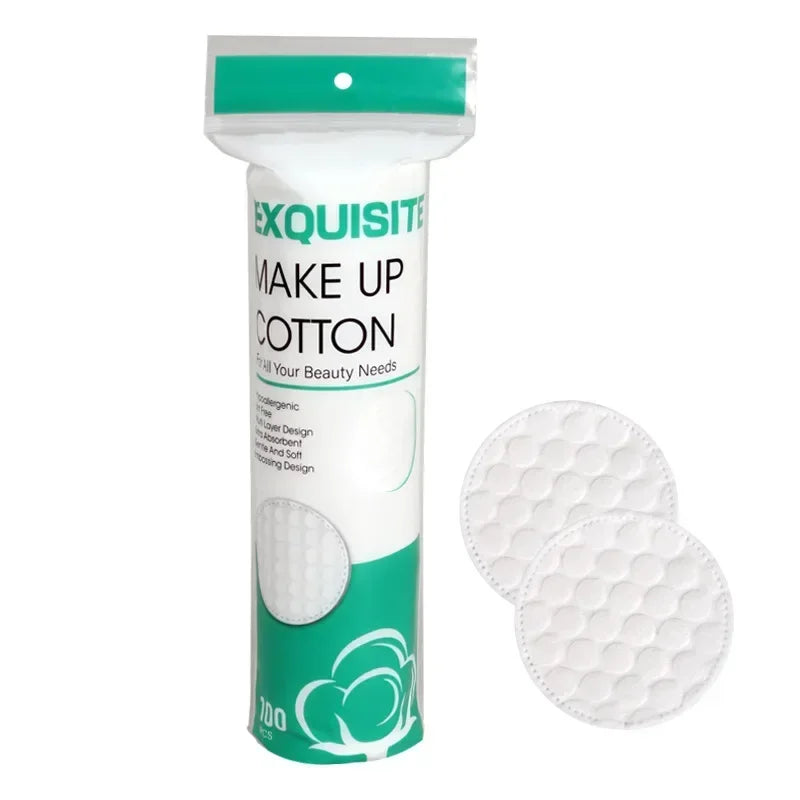 Double-side Round Makeup Cotton Remover Pads Women Disposable Compress Face Cleaning Wipes Three Layer Makeup Accessories