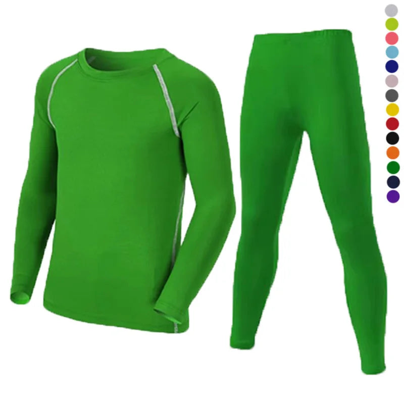 Children Kid Boy Girl Compression Skiing Underwear Set Fitness Ski Snowboarding Sport Running Hiking Exercise Jogging Suit 19