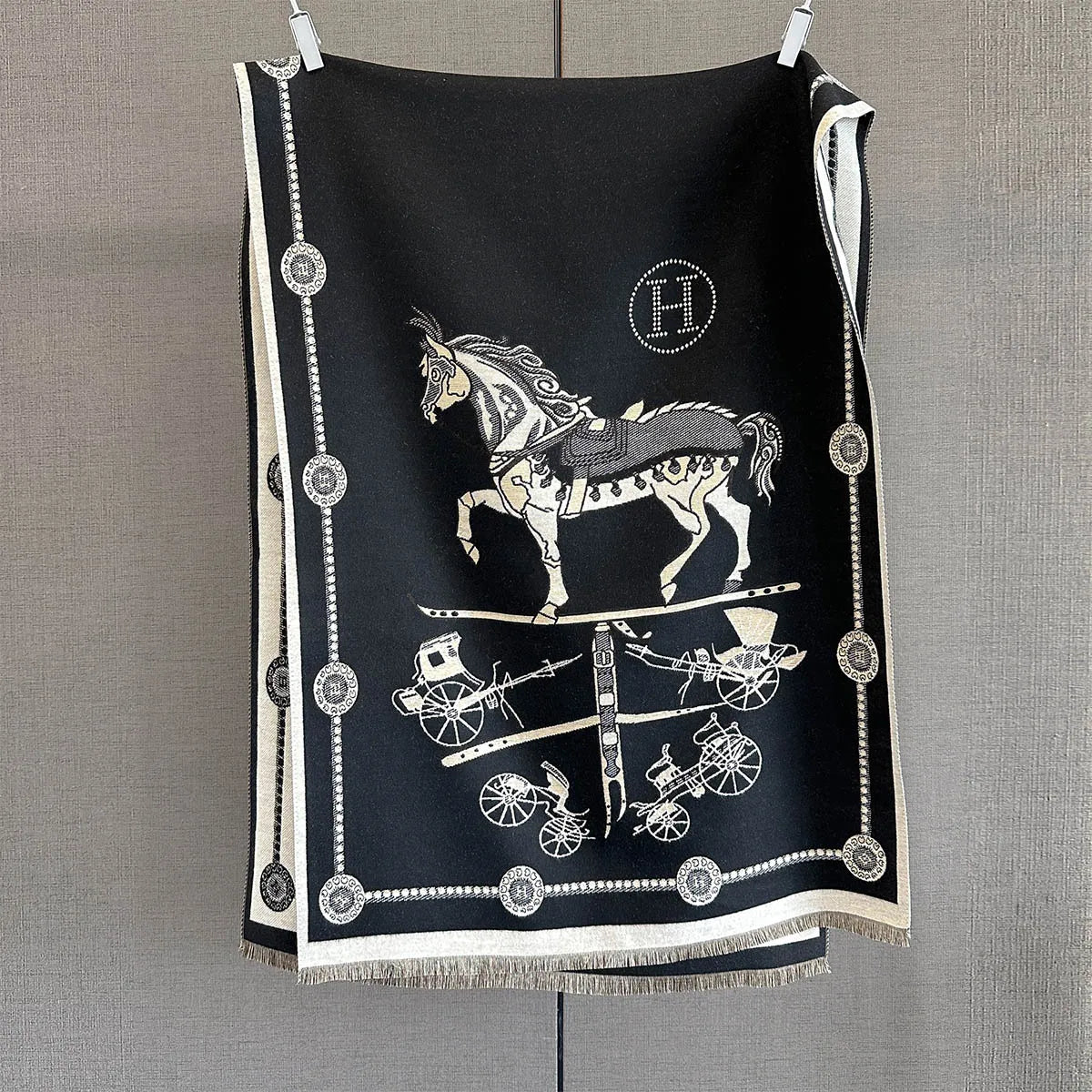 Winter Elegant Pashmina Horse Print Shawl Wrap Cashmere Scarf