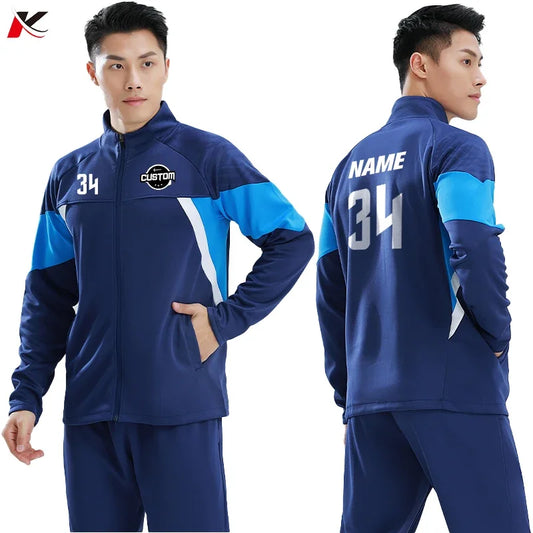 Men's Football Jogging Soccer Training Tracksuit Sportswear Autumn Winter Customizable Logo if needed it