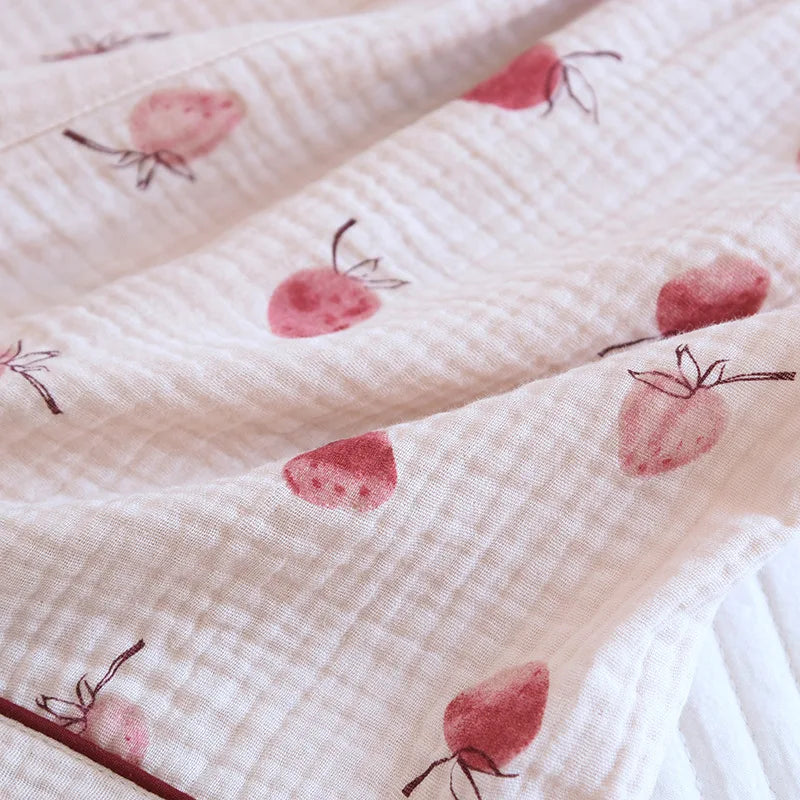 Summer pajamas short-sleeved shorts two-piece cotton crepe