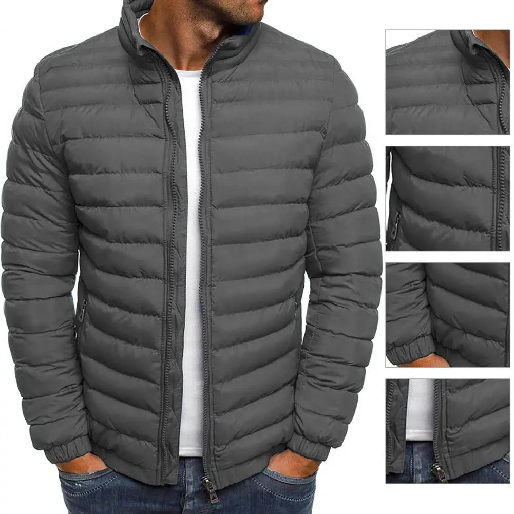 Outdoor Down Parka Jacket Zipper Pockets Keep Warm from Cold Unisex Man Woman