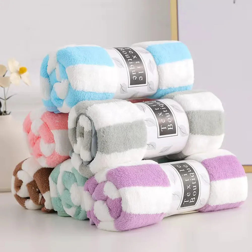 1PC Stripes Absorbent Microfiber Quick Drying Soft Bath Towel Set