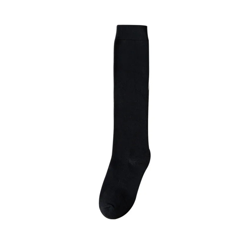 Women Organic Cotton Solid Warm Socks Thigh High Knee