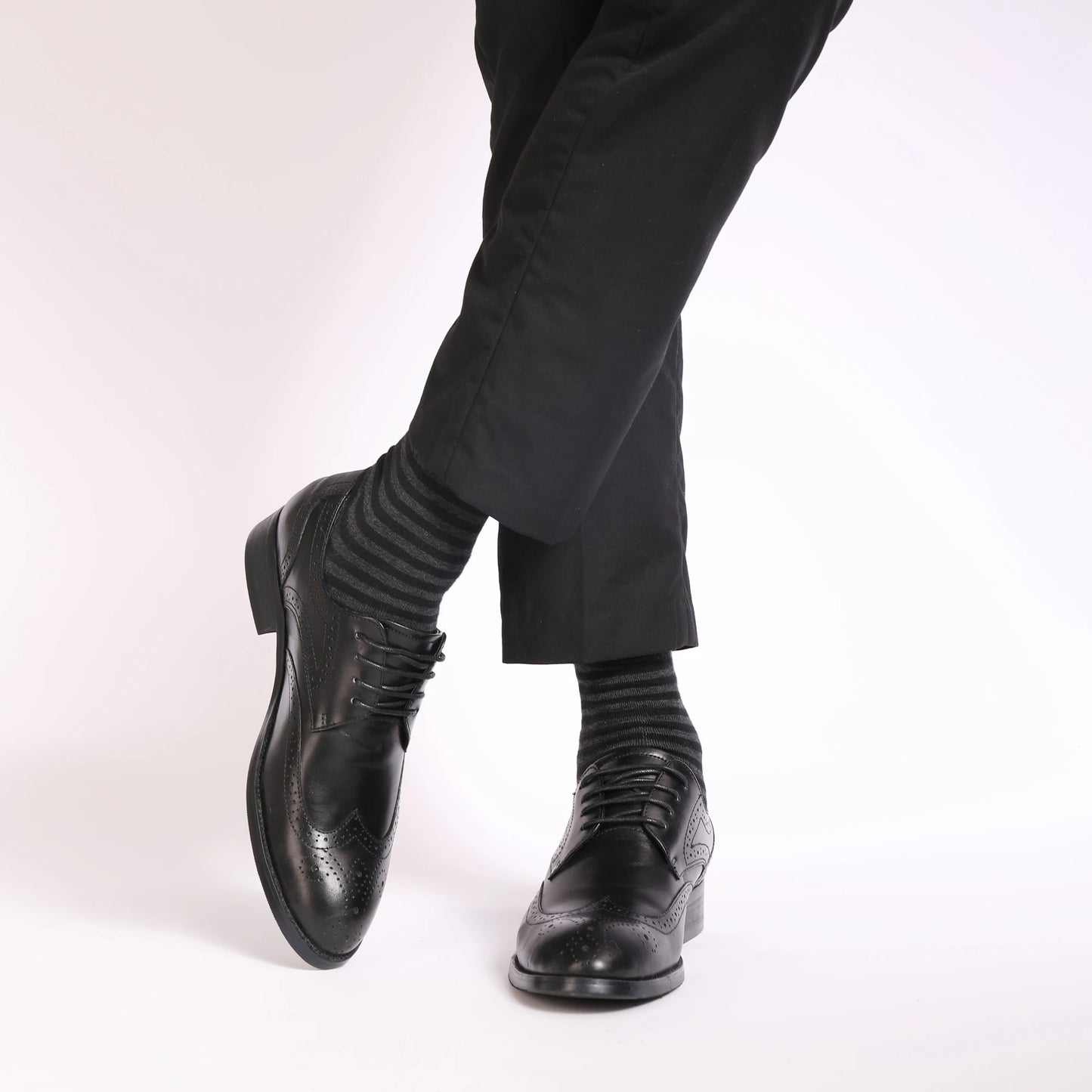 5 Pairs Men's Dress Socks High Quality Combed Cool Breathable Cotton Crew Socks Plus Size