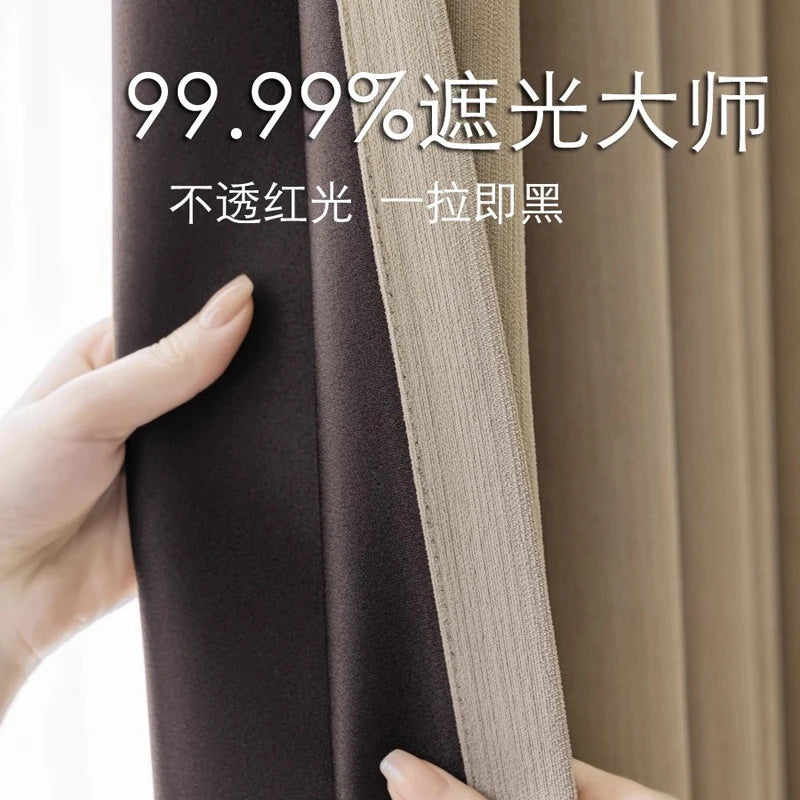 Super Soft Chenille High Blackout Curtains for Bedroom Living Room Romantic Colors Three-dimensional Texture Customize