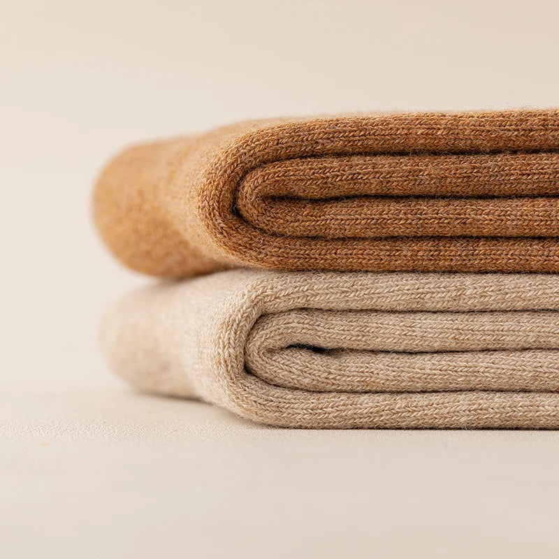 Women's Winter Warm Long Stockings Thick Thermal Cotton Terry Solid Breathable Knee High Socks