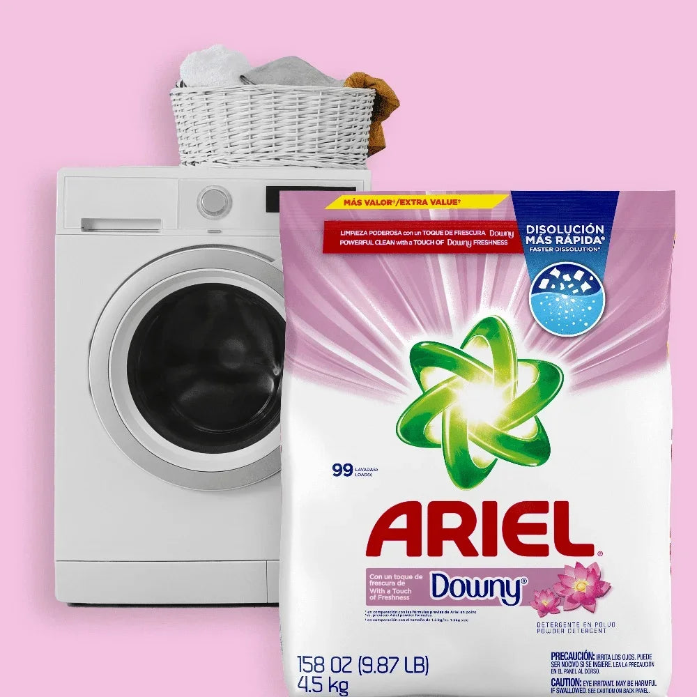 Powder Laundry Detergent with Downy Freshness 4.5KG 99 Loads Stain Removal Fabric Softener Long Lasting Freshness Color