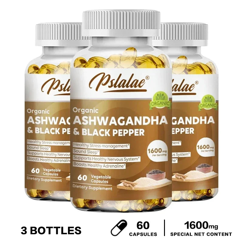 Ashwagandha Extract - Relieve Anxiety and Stress, Help Healthy Deep Sleep, Relieve Insomnia, Lose Belly Fat, and Manage Weight