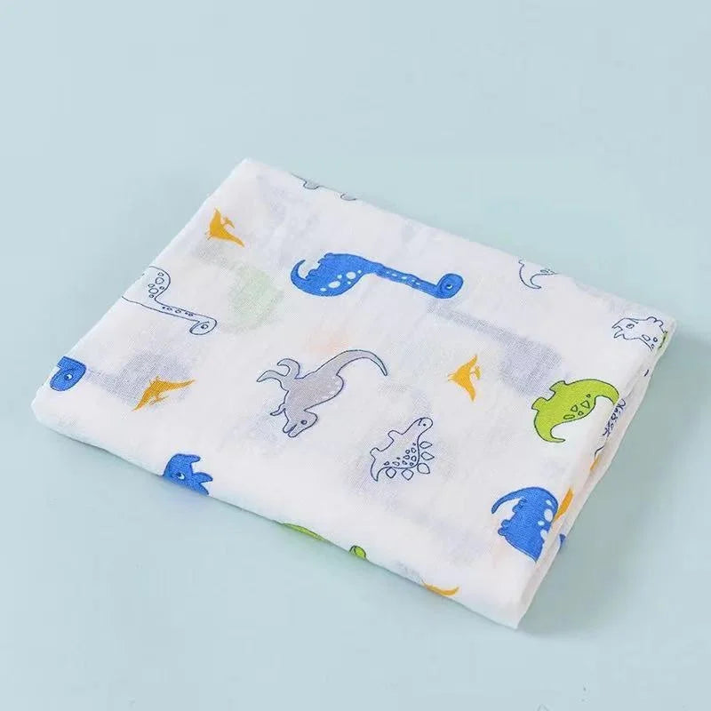 110cm Baby Swaddle Blanket Wrap Burping Clothes Dual Layers Muslin Blankets Boy Girl Organic Soft Cotton