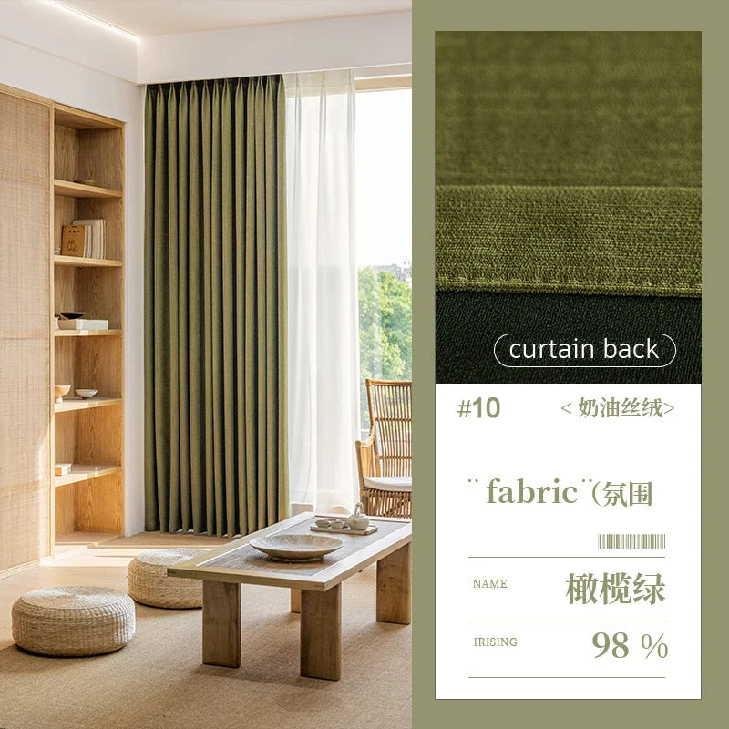 Super Soft Chenille High Blackout Curtains for Bedroom Living Room Romantic Colors Three-dimensional Texture Customize Size
