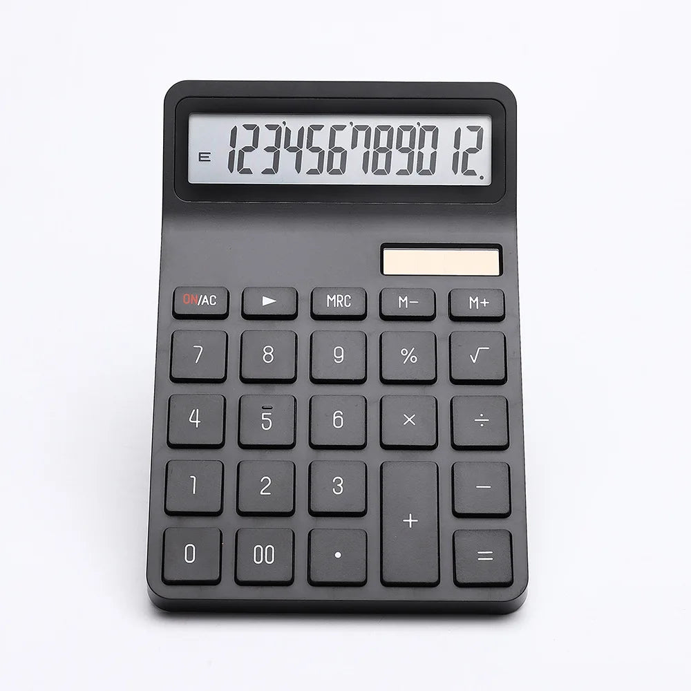 Solar Calculator with Dual Power Supply, 12 Digits, Electronic Calculator