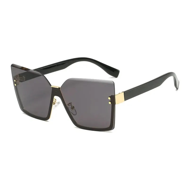 European & American Style Half-frame Metal Sunglasses Fashion Slim Anti-uv Glasses