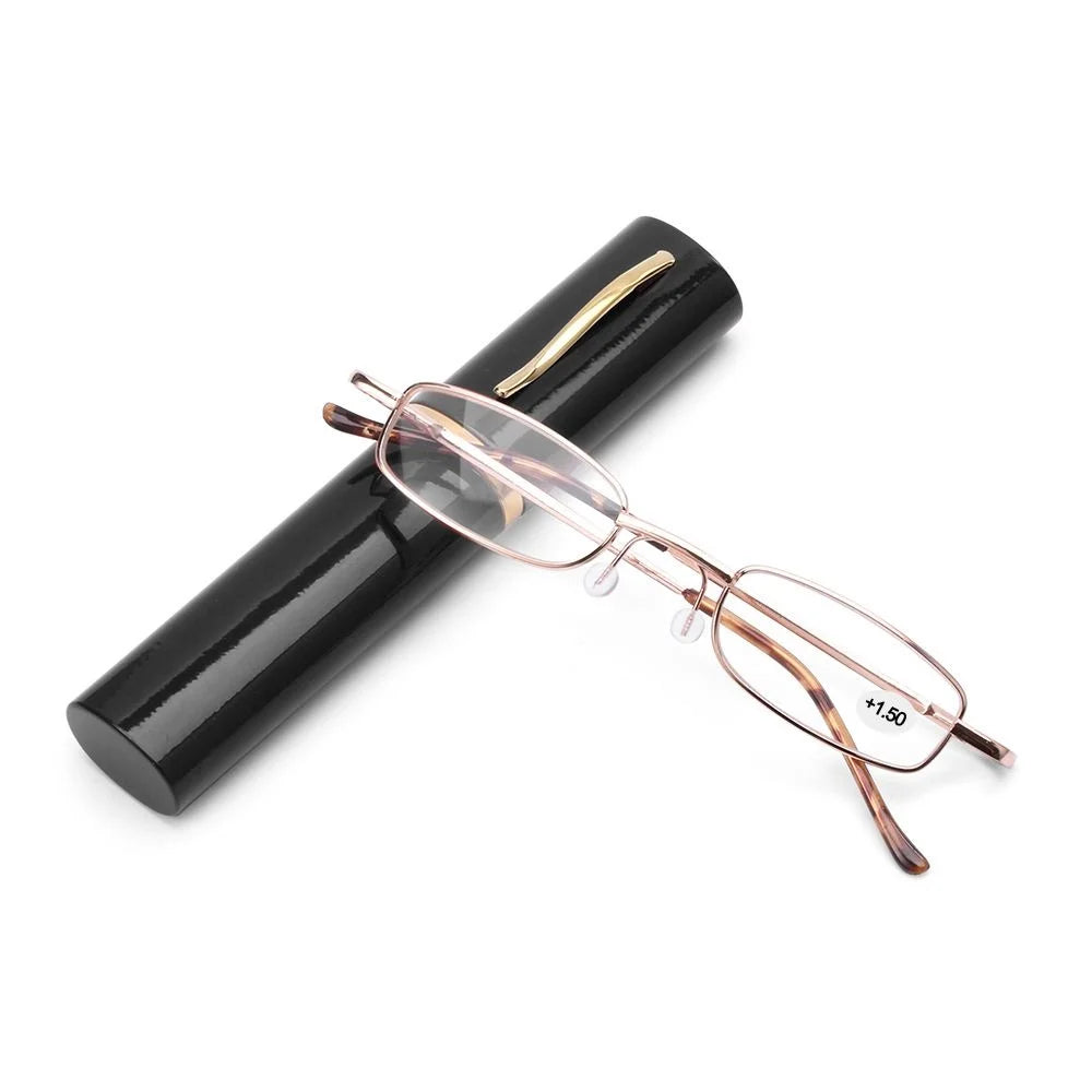 1Set Portable Reading Glasses Men Women Ultra-thin Mini Anti-blue light Presbyopia Eyeglasses with Box Computer Glasses +1.0~4.0