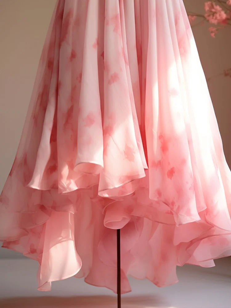 Spring/Summer Women's Elastic Pleated High Waist Slim A-line Skirts