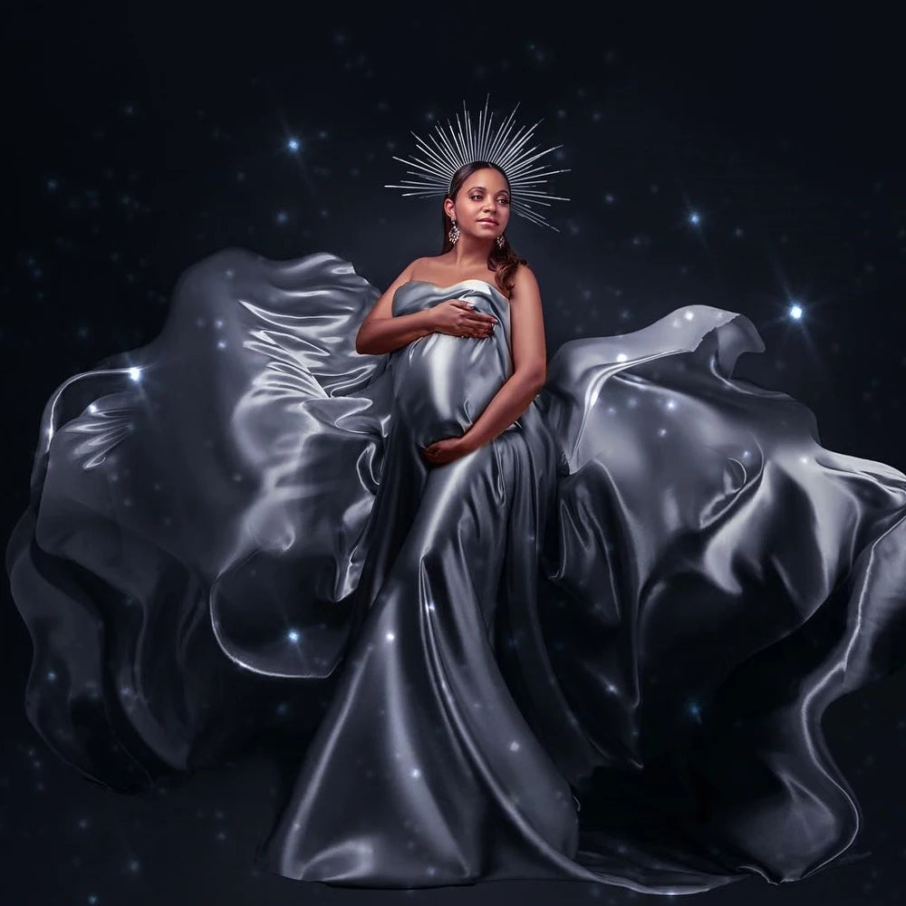 Maternity Photography Soft Satin Luster Dress