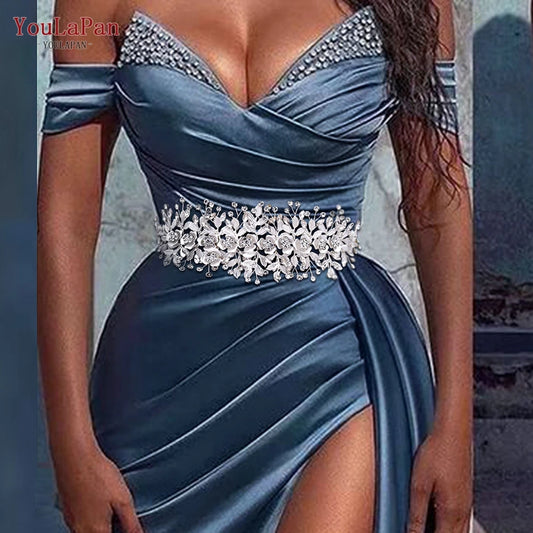 Wedding Bridal Rhinestone Dress Sash Belts for Women Wedding Jewelry Accessories