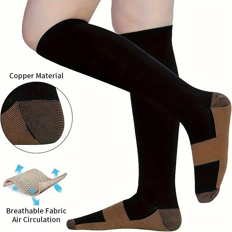6 Pairs Copper Compression Socks,for Men and Women for Running, Cycling, Travel, and Soccer Socks