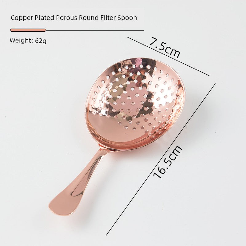 304 Stainless Steel Ice Filter Spoon-Shaped Ice Strainer Creative Cocktail Bar Filter Partition Ice Filter Cocktail Ice Cube
