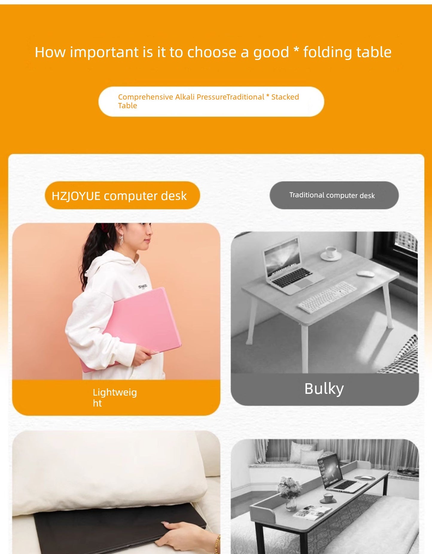 Lightweight Multi-Functional Tablet Folding Table