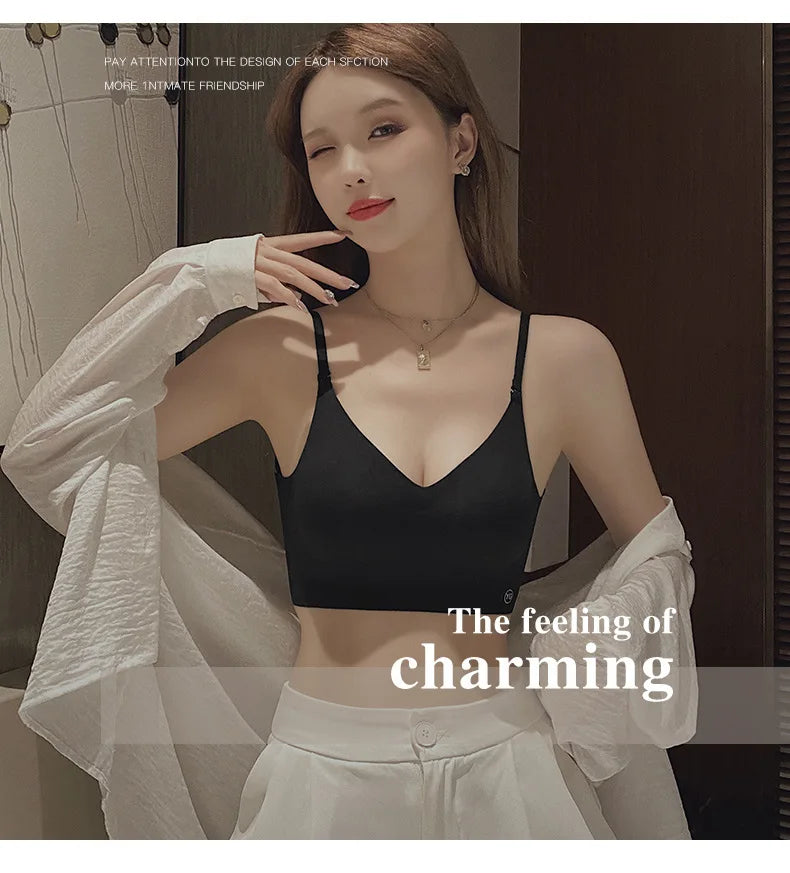 Women Invisible Seamless Push Up Bra Backless Low Cut Plunge Brassiere